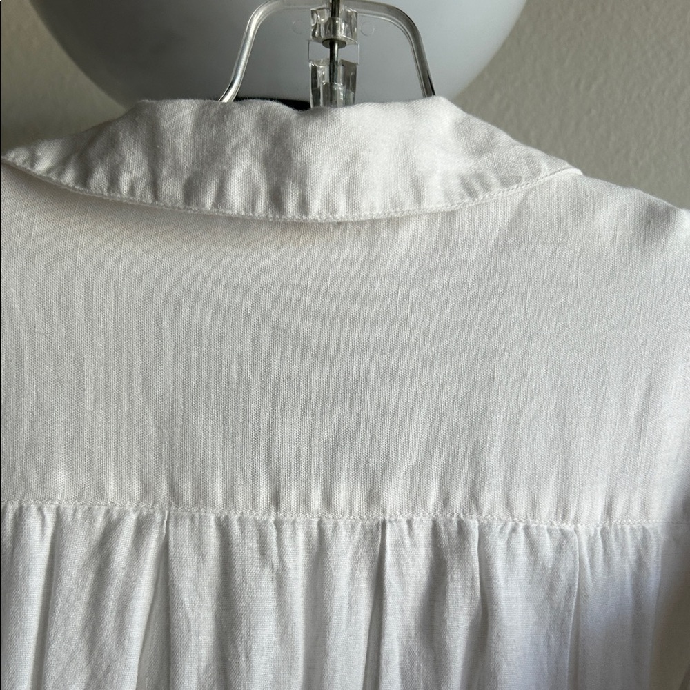 Free People White Maxi Dress with V-Neck and Cap Sleeves - Picture 6 of 14